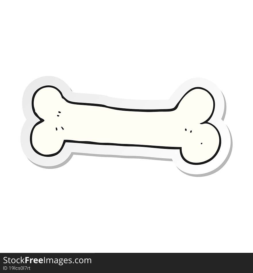 sticker of a cartoon bone