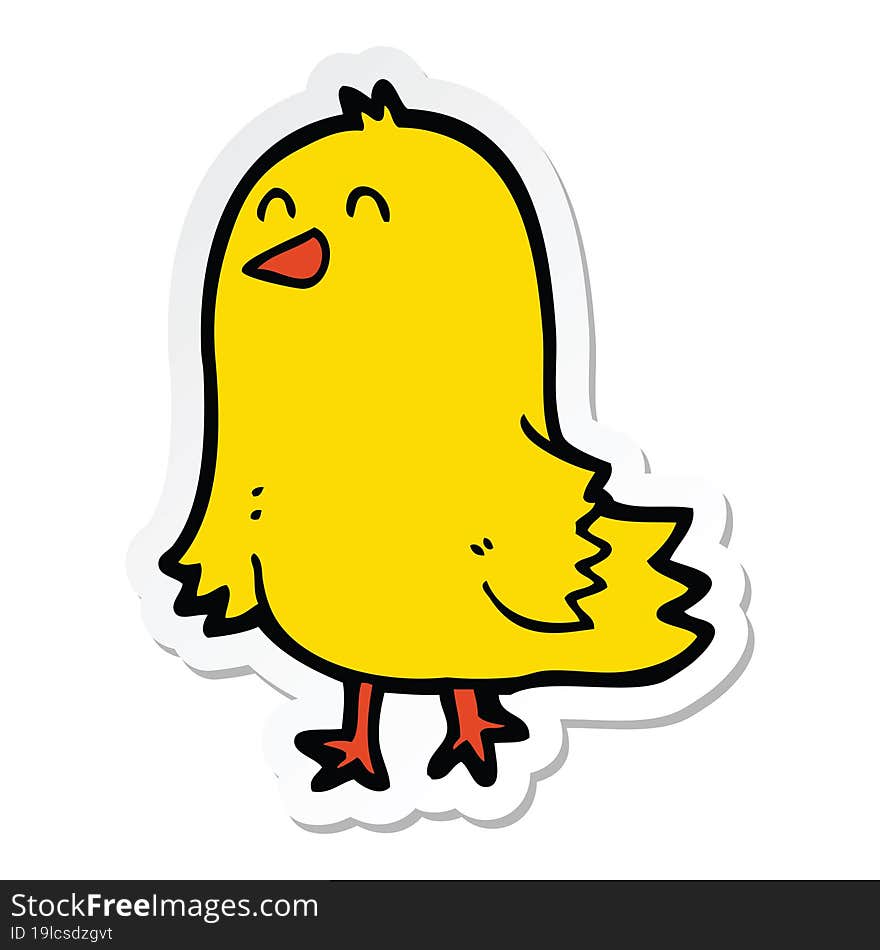 Sticker Of A Cartoon Bird