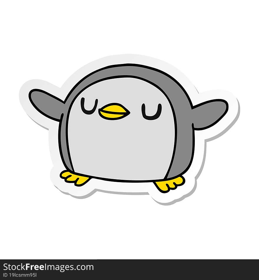 sticker cartoon kawaii of a cute penguin