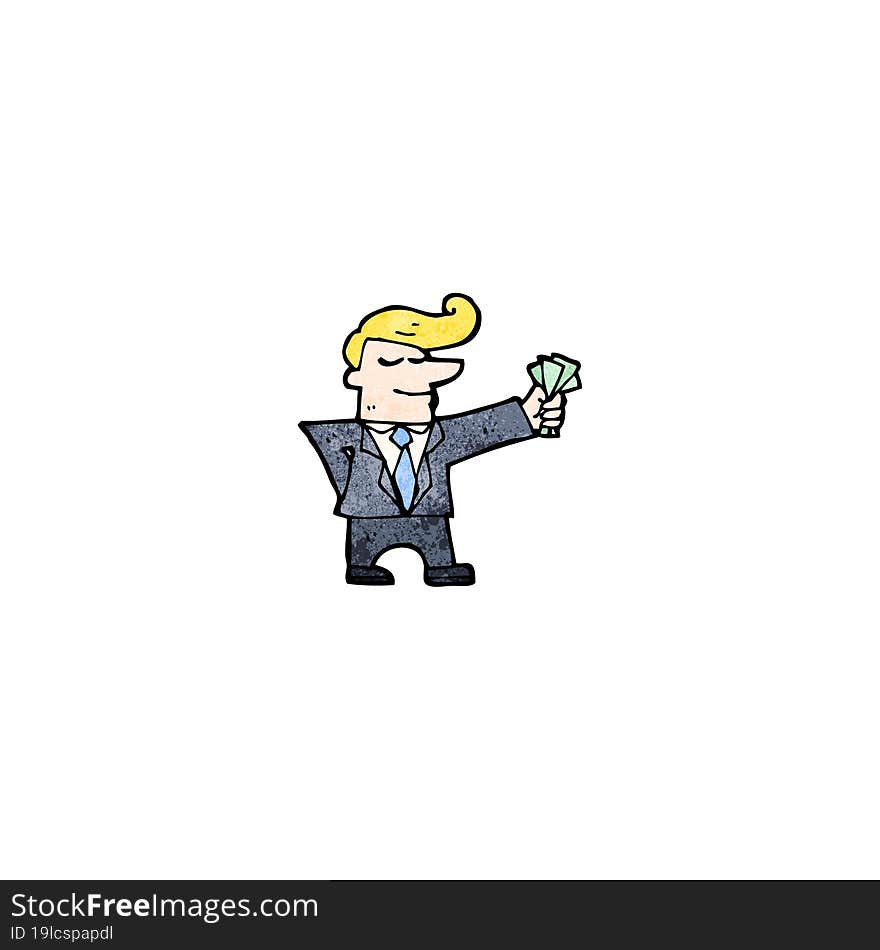 cartoon man with cash