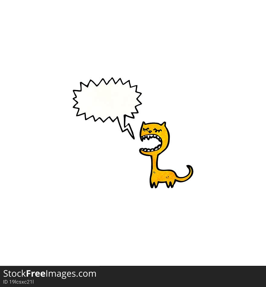 cartoon cat with speech bubble