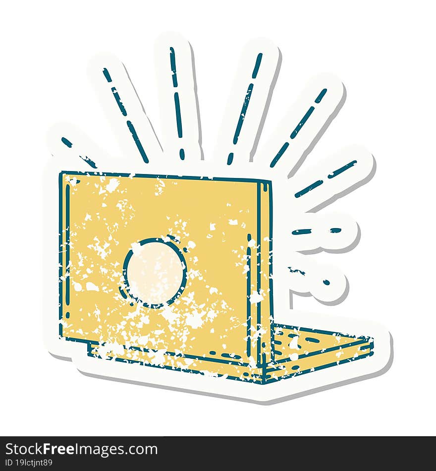 Grunge Sticker Of Tattoo Style Laptop Computer