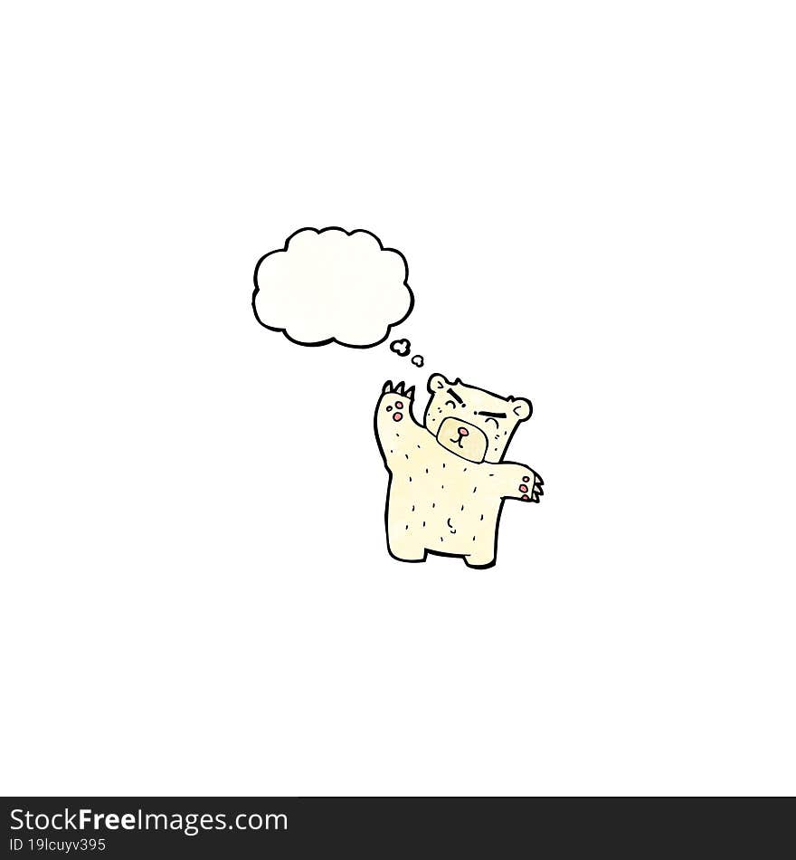 cartoon polar bear with thought bubble