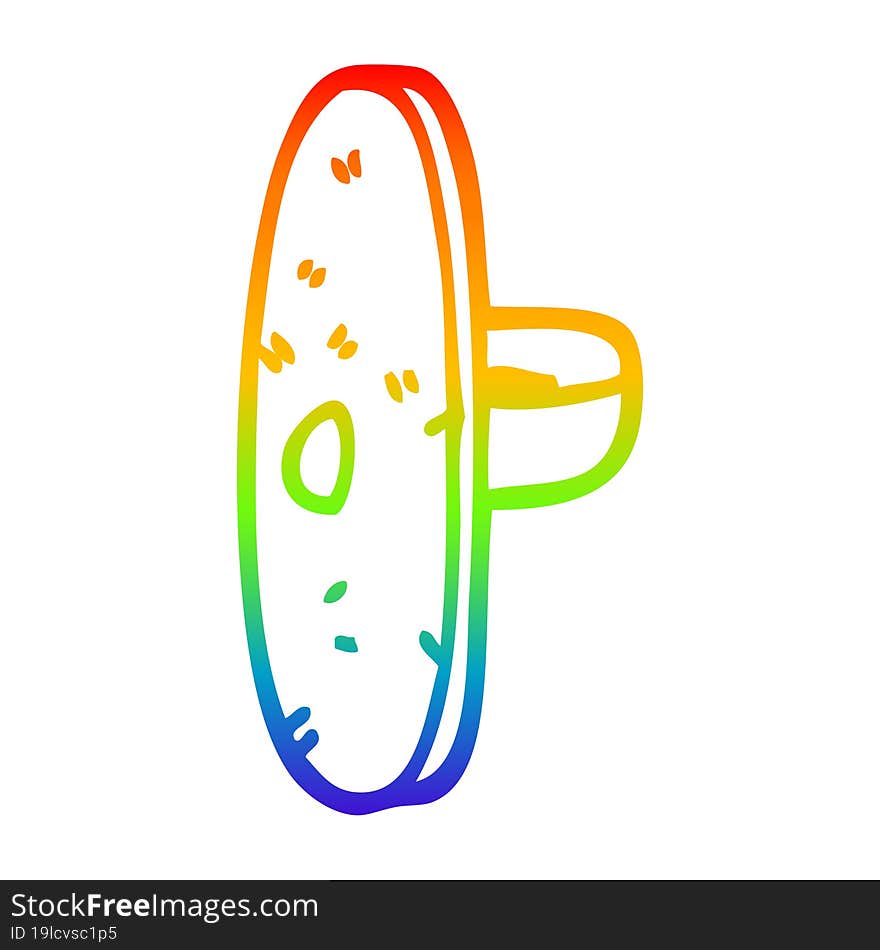 rainbow gradient line drawing cartoon medieval shield