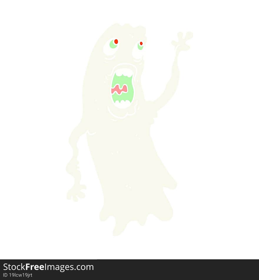 flat color illustration of ghost. flat color illustration of ghost