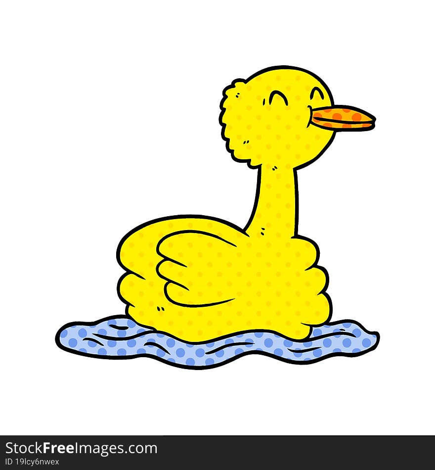 cartoon swimming duck. cartoon swimming duck