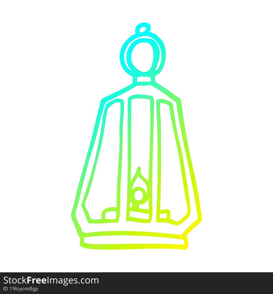 cold gradient line drawing cartoon lantern