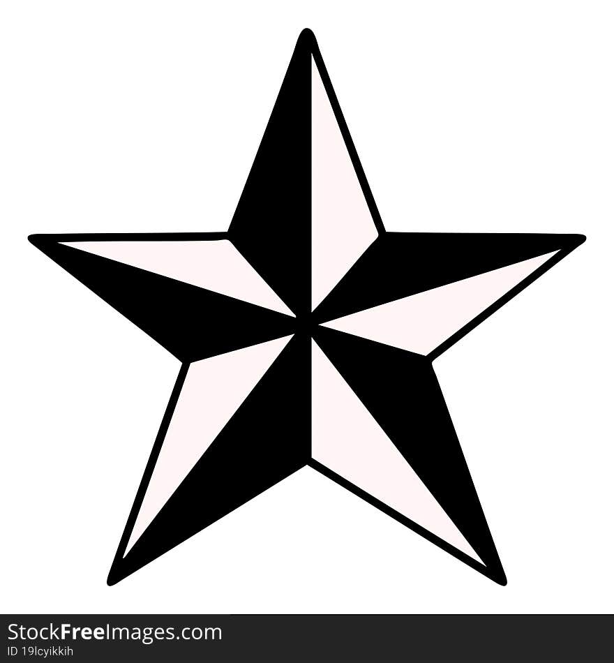 traditional tattoo of a star