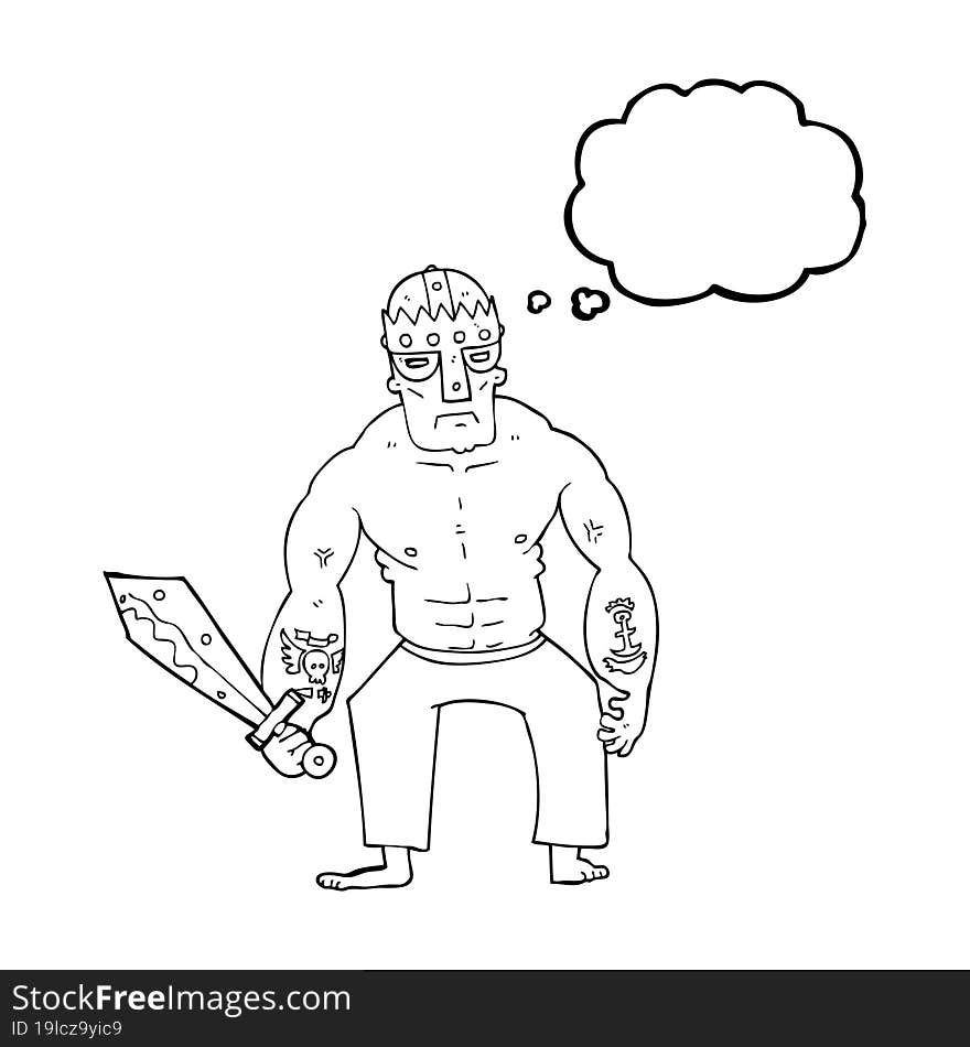 thought bubble cartoon warrior