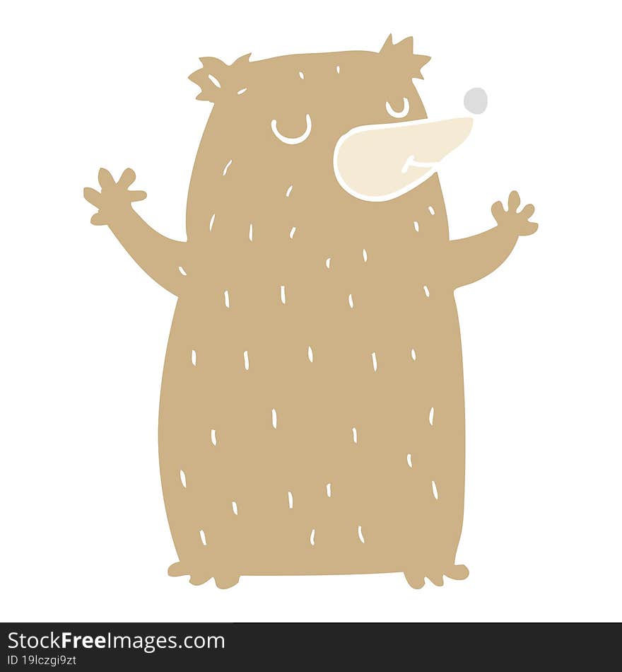 flat color style cartoon bear