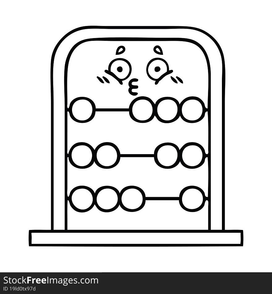 line drawing cartoon of a abacus. line drawing cartoon of a abacus