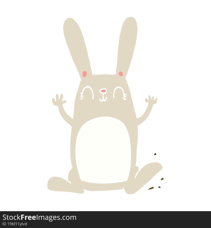 Flat Color Style Cartoon Rabbit