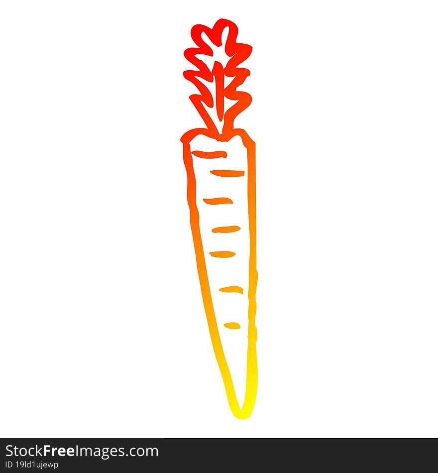 warm gradient line drawing cartoon doodled carrot