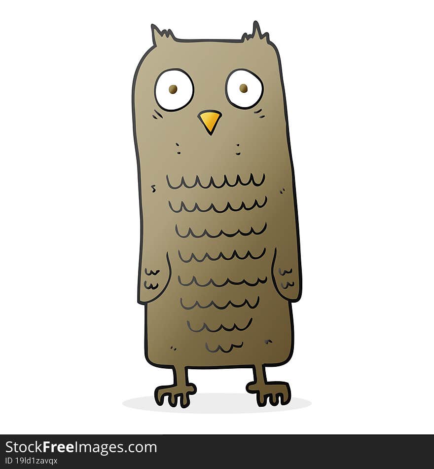 freehand drawn cartoon owl