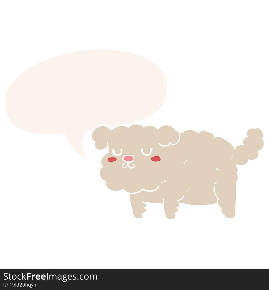 Cartoon Dog And Speech Bubble In Retro Style