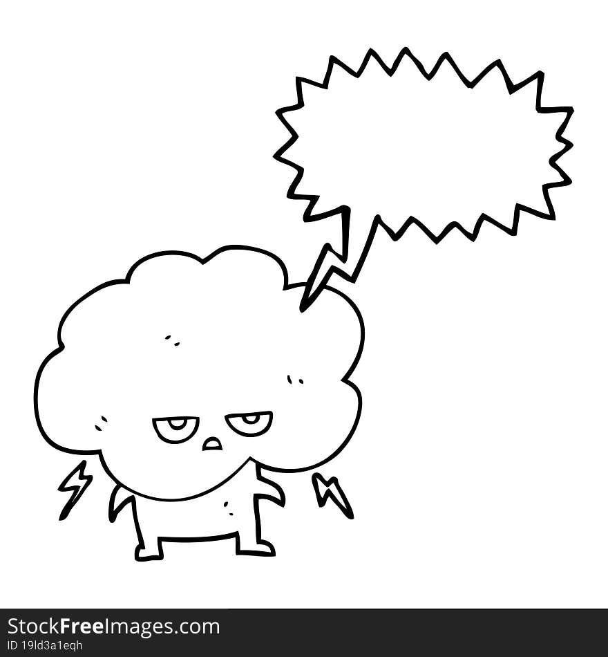 speech bubble cartoon raincloud