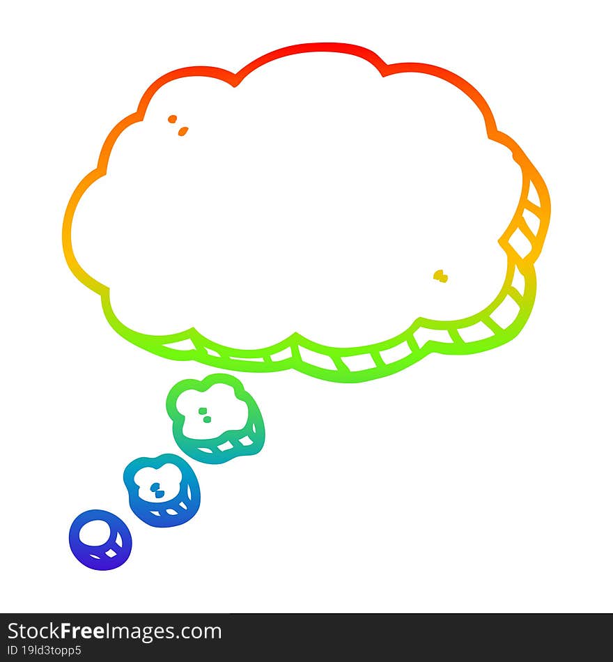 rainbow gradient line drawing cartoon speech bubble