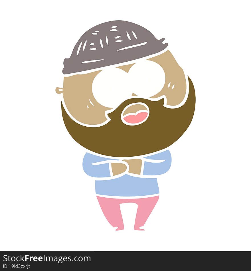 flat color style cartoon bearded man