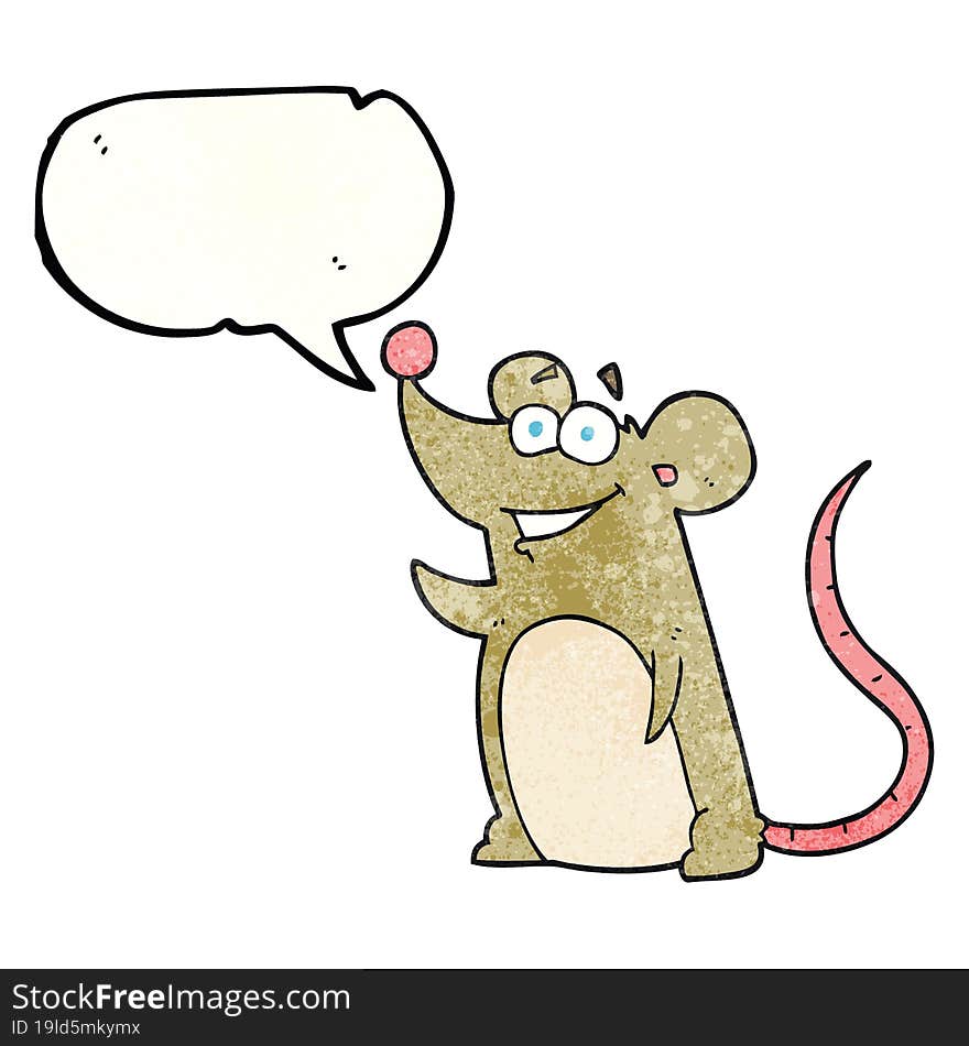 speech bubble textured cartoon mouse