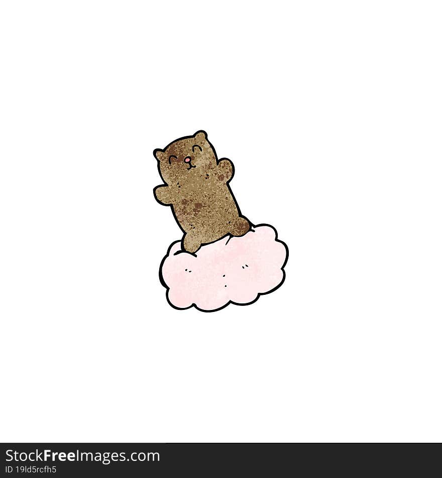 cartoon bear on cloud