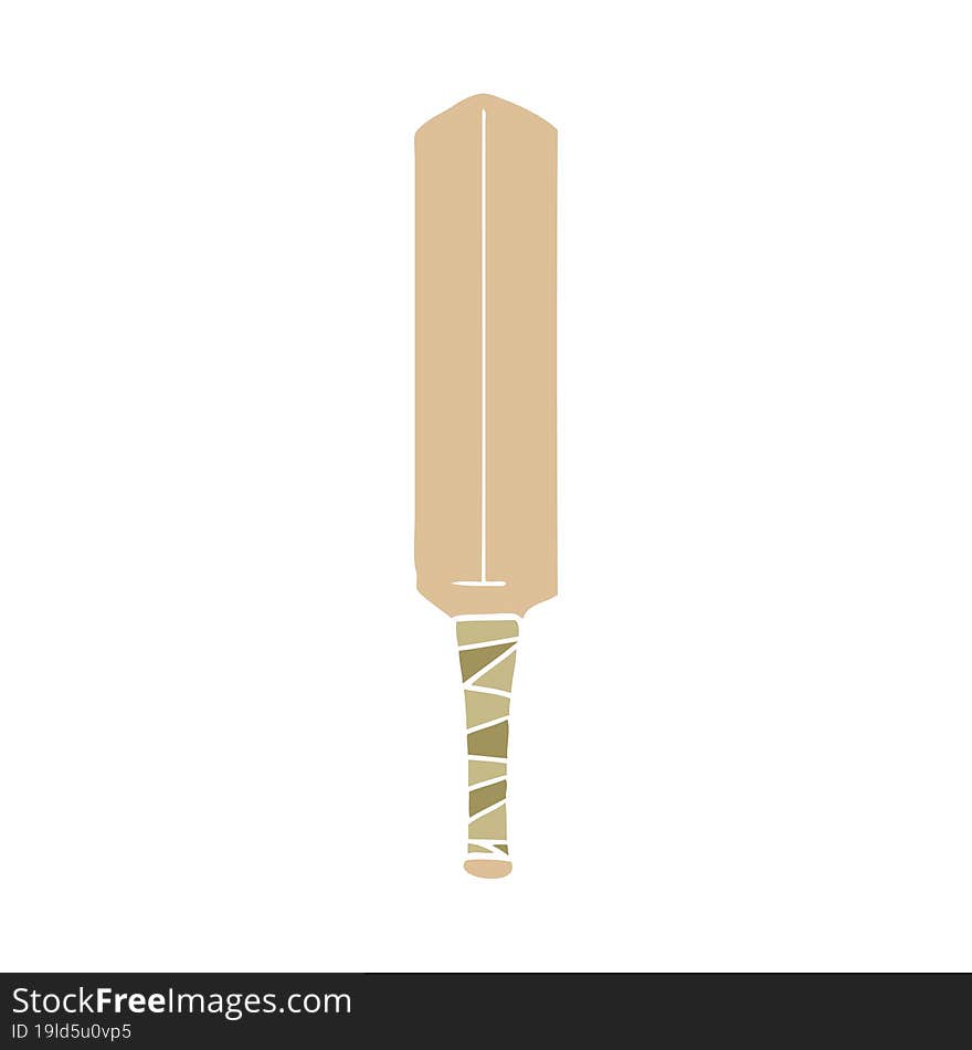 flat color style cartoon cricket bat