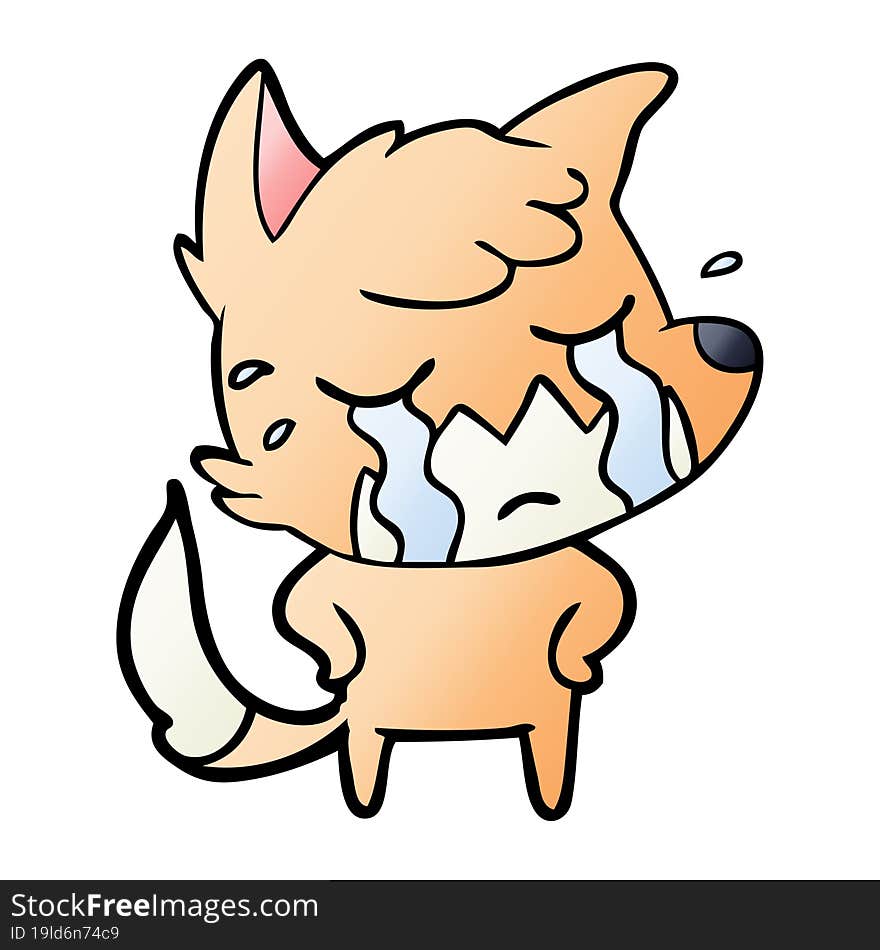 crying fox cartoon. crying fox cartoon