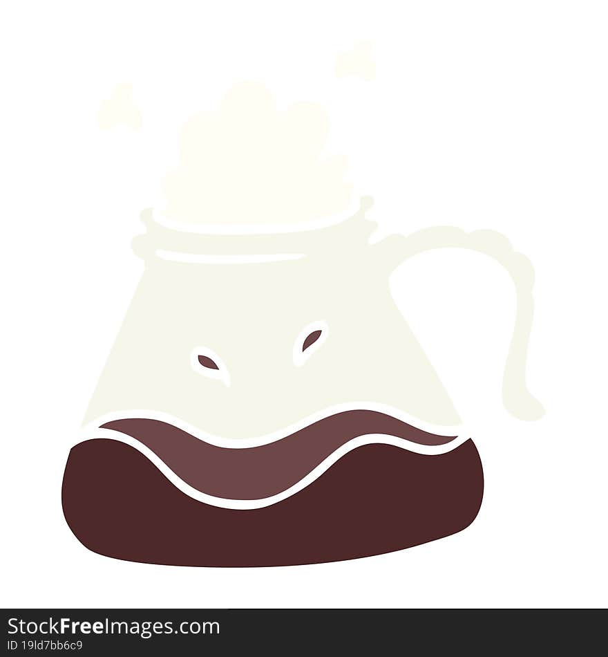 flat color illustration cartoon coffee jug