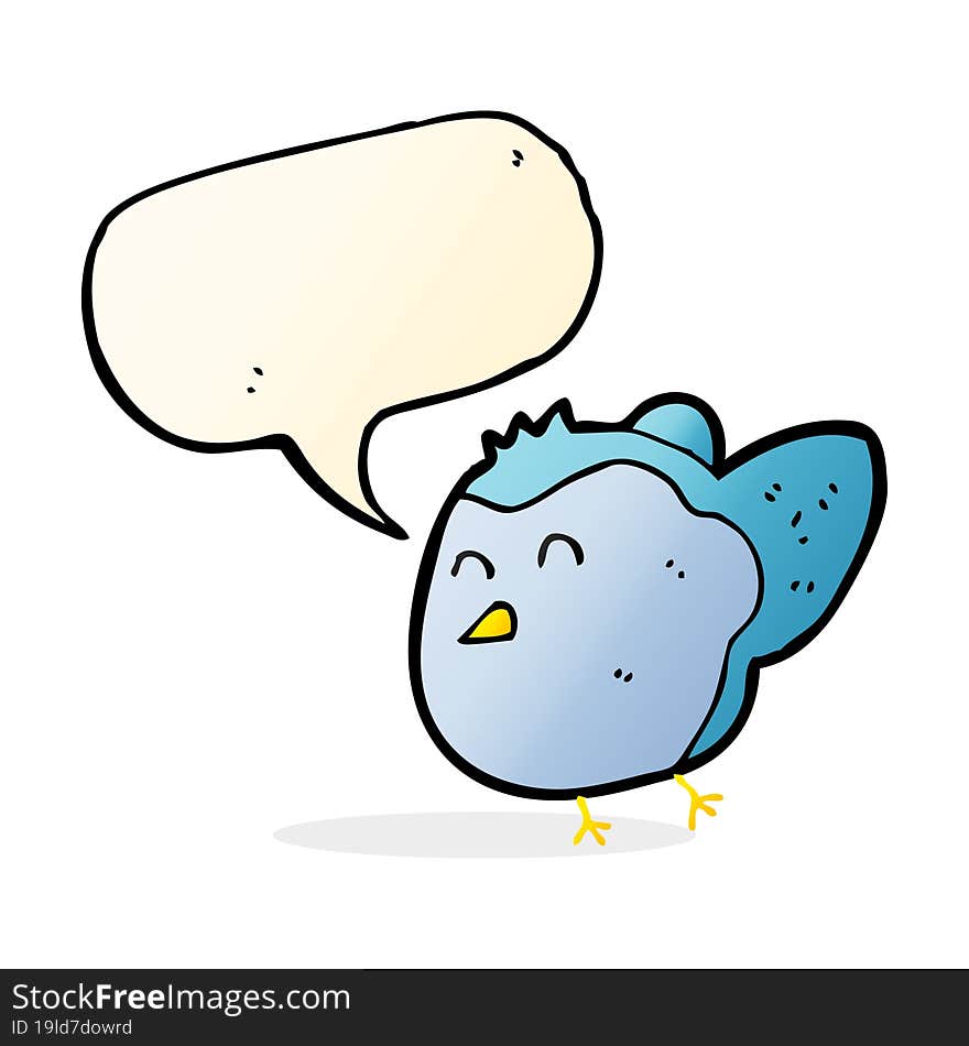 cartoon bird with speech bubble