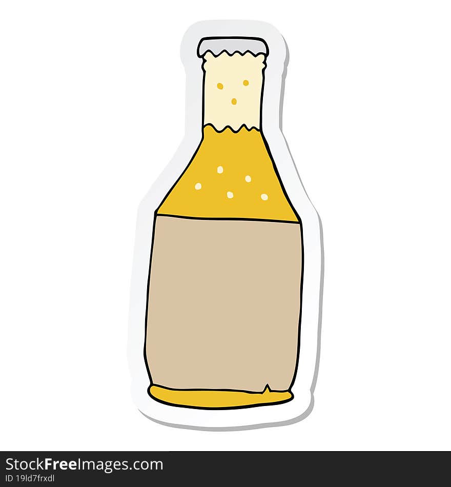 sticker of a cartoon beer bottle