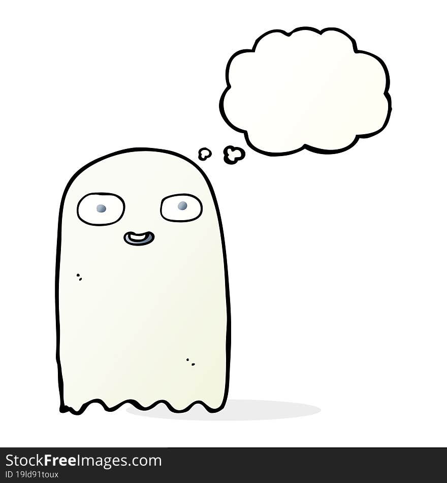 funny cartoon ghost with speech bubble