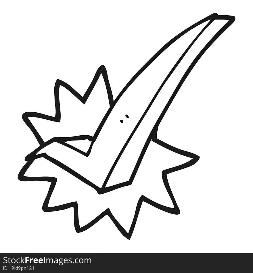 black and white cartoon tick symbol