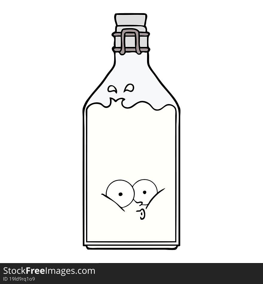 cartoon old bottle. cartoon old bottle