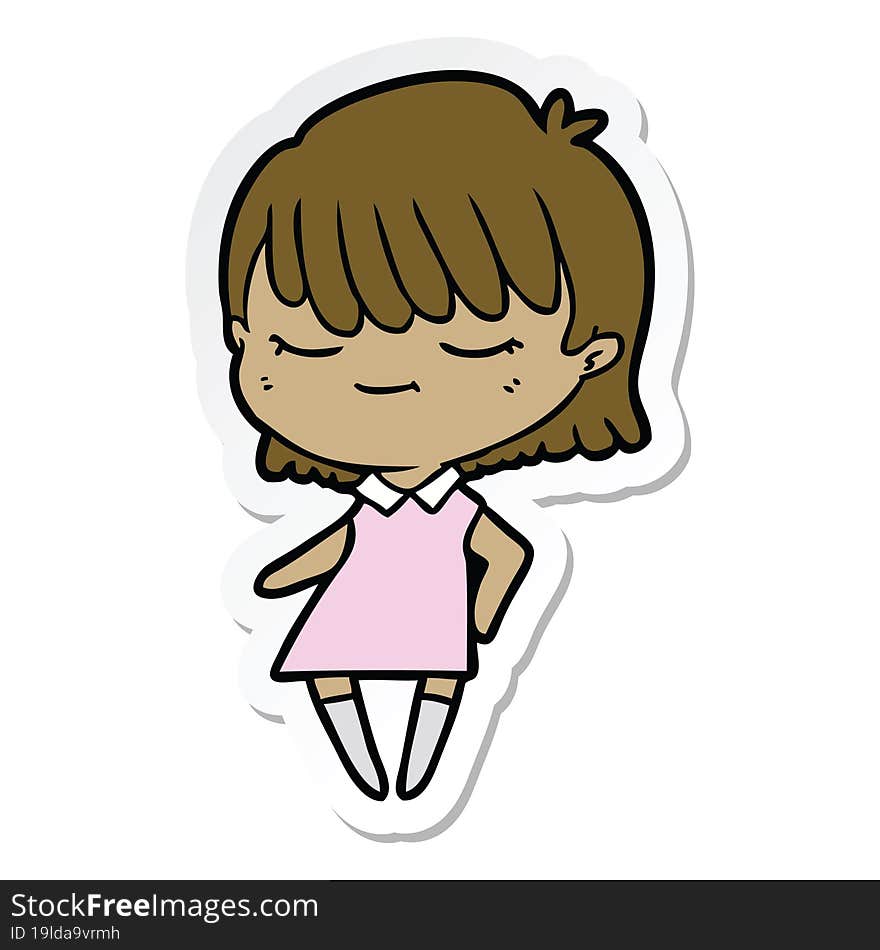 sticker of a cartoon woman