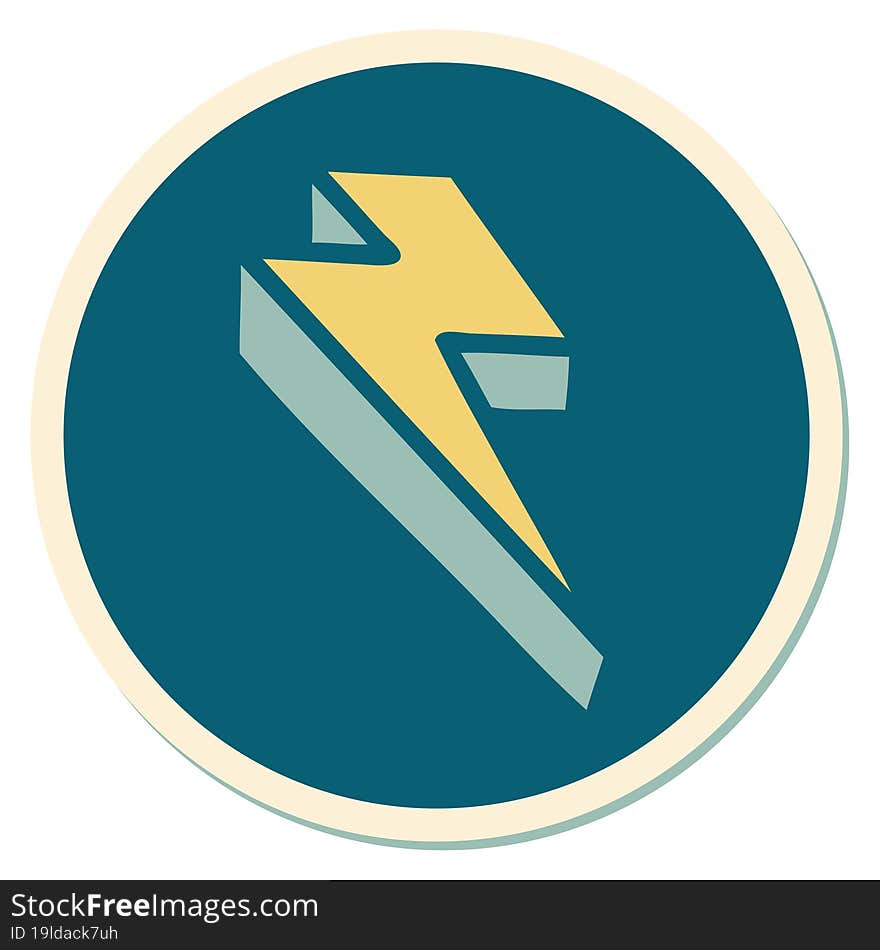 tattoo style sticker of lightning  bolt