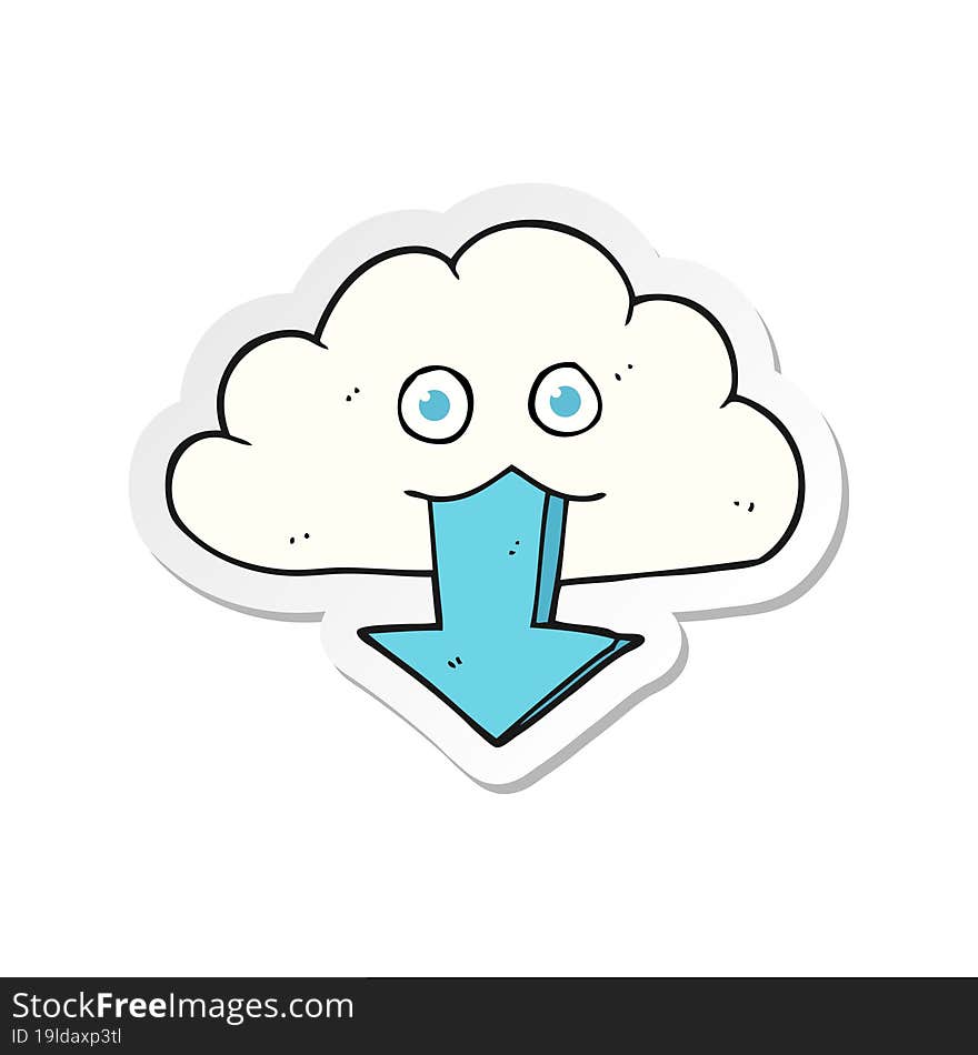 sticker of a cartoon download from the cloud