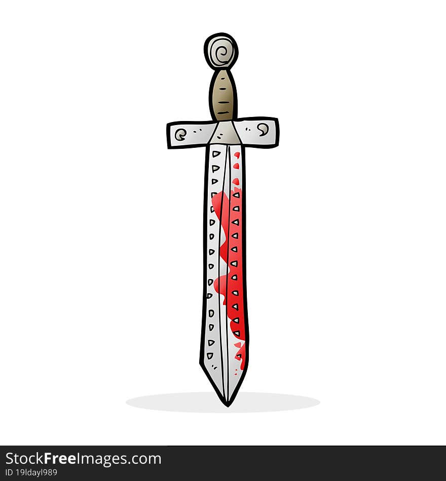 cartoon blood splattered sword