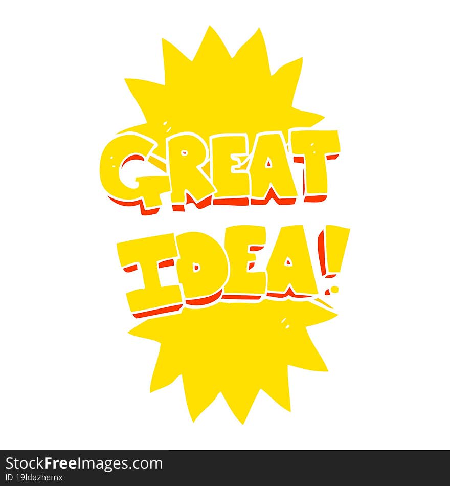 flat color illustration of great idea symbol. flat color illustration of great idea symbol