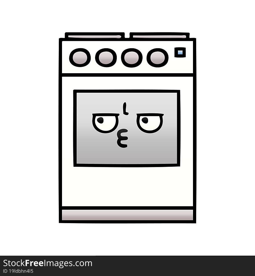 gradient shaded cartoon kitchen oven