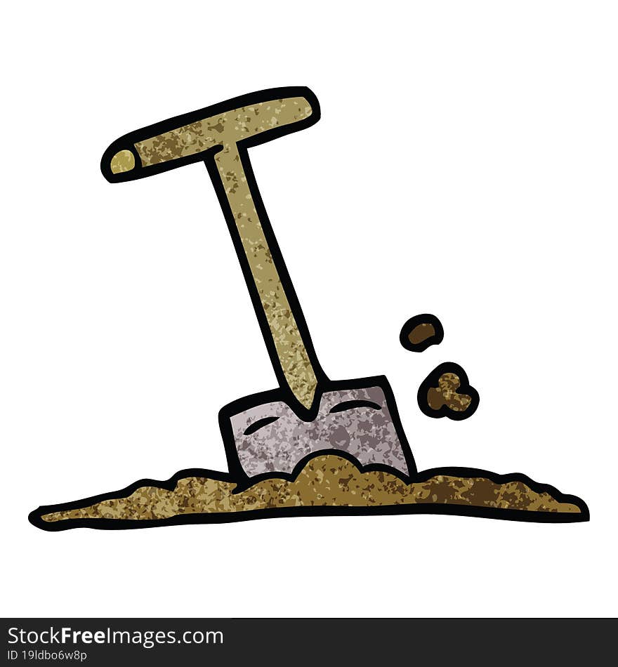 Cartoon Doodle Shovel In Dirt