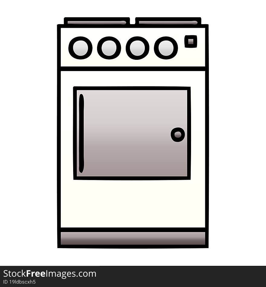 gradient shaded cartoon of a oven and cooker