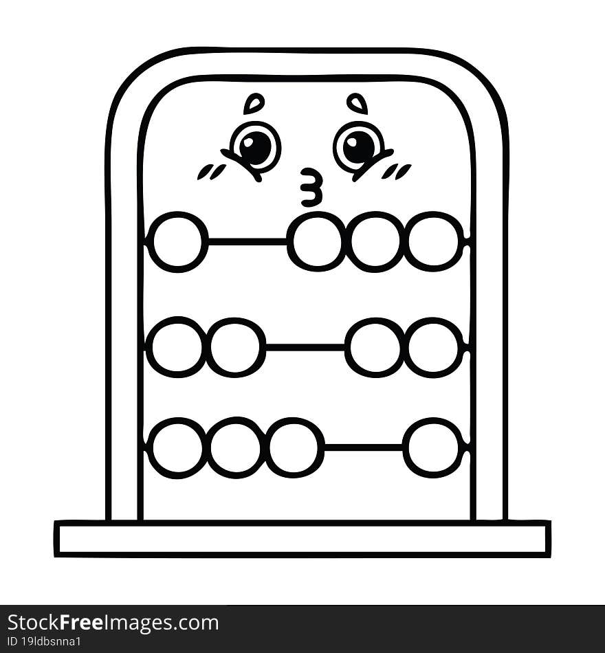 line drawing cartoon abacus