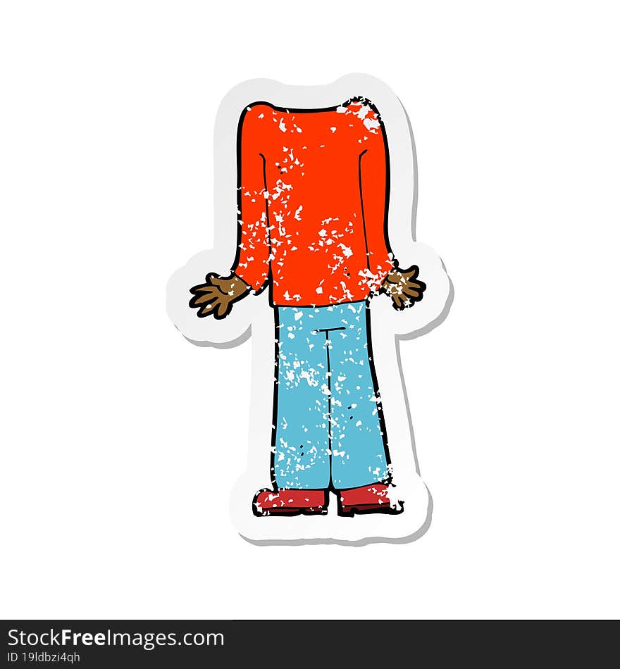 retro distressed sticker of a cartoon male body