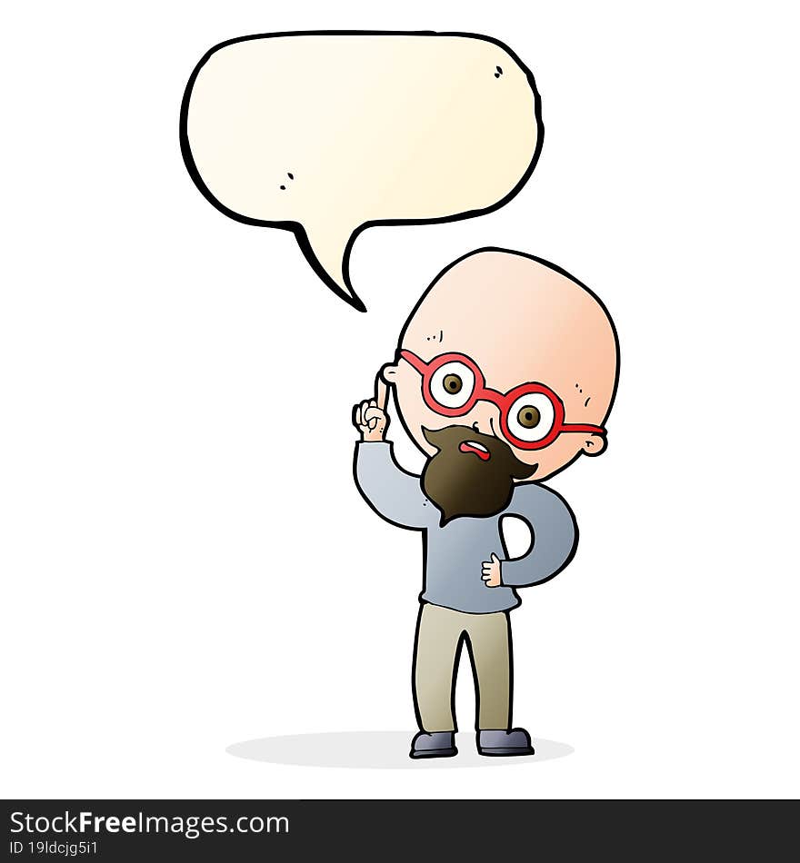 cartoon old man  with speech bubble