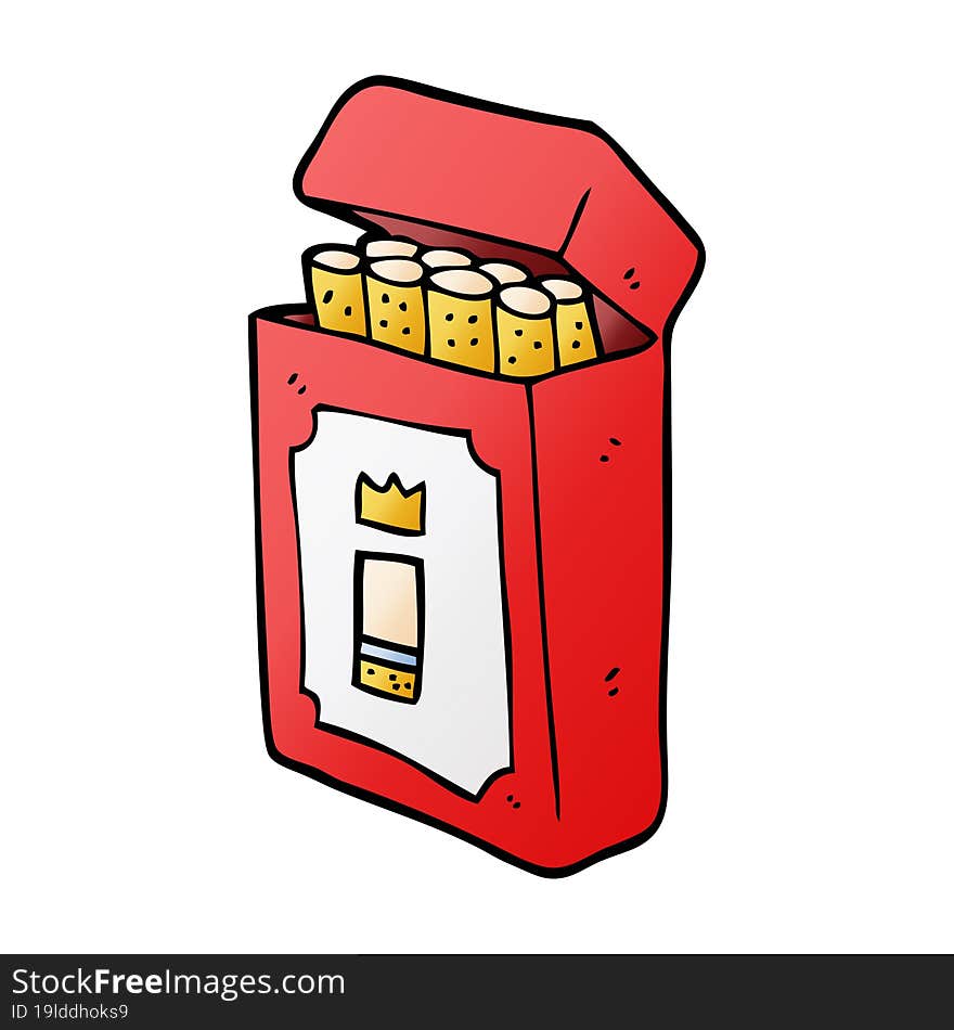 cartoon doodle pack of cigarettes