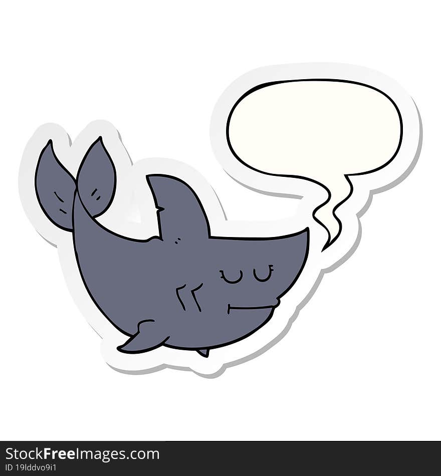 cartoon shark and speech bubble sticker