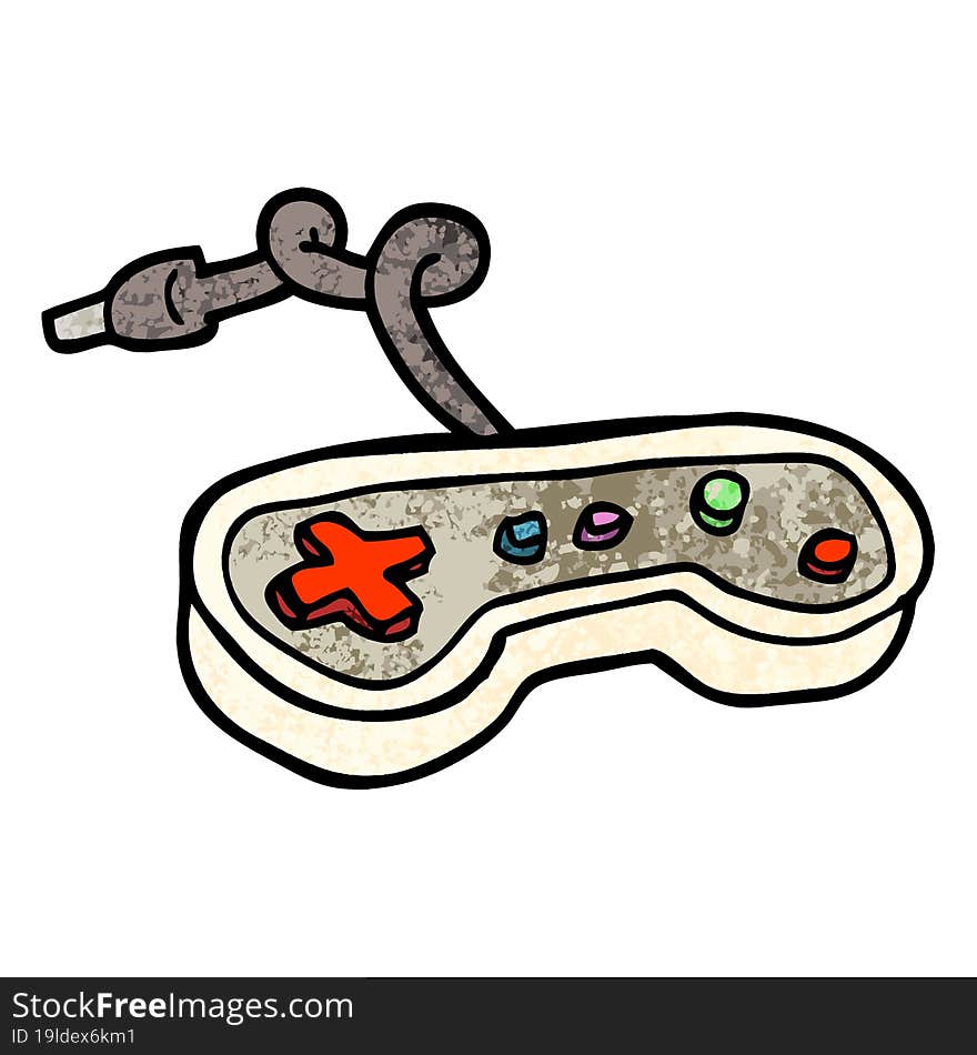 grunge textured illustration cartoon games controller