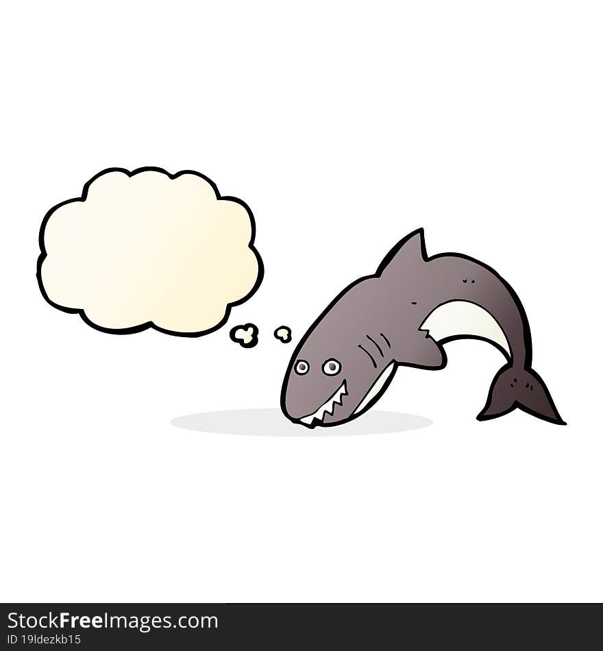 cartoon shark with thought bubble