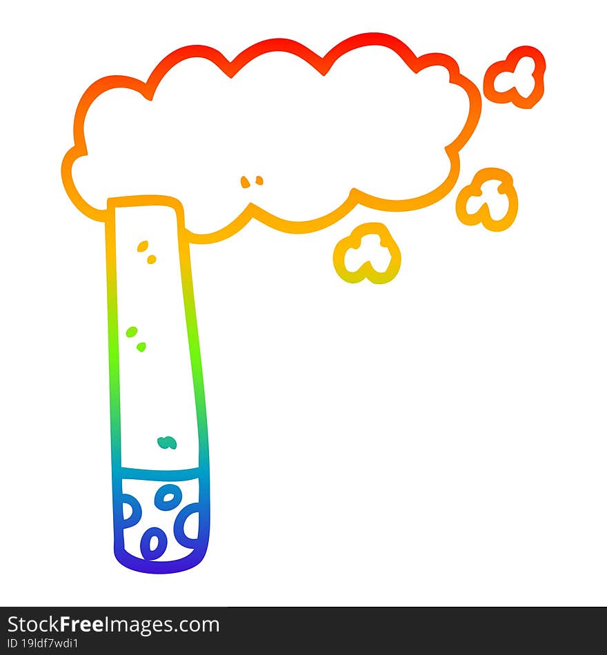 rainbow gradient line drawing cartoon cigarette