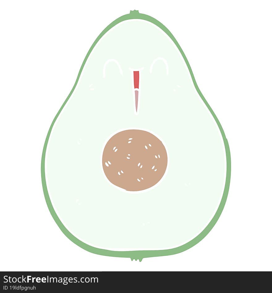 flat color style cartoon happy avocado