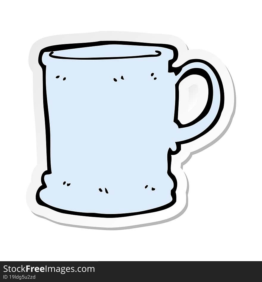 sticker of a cartoon mug